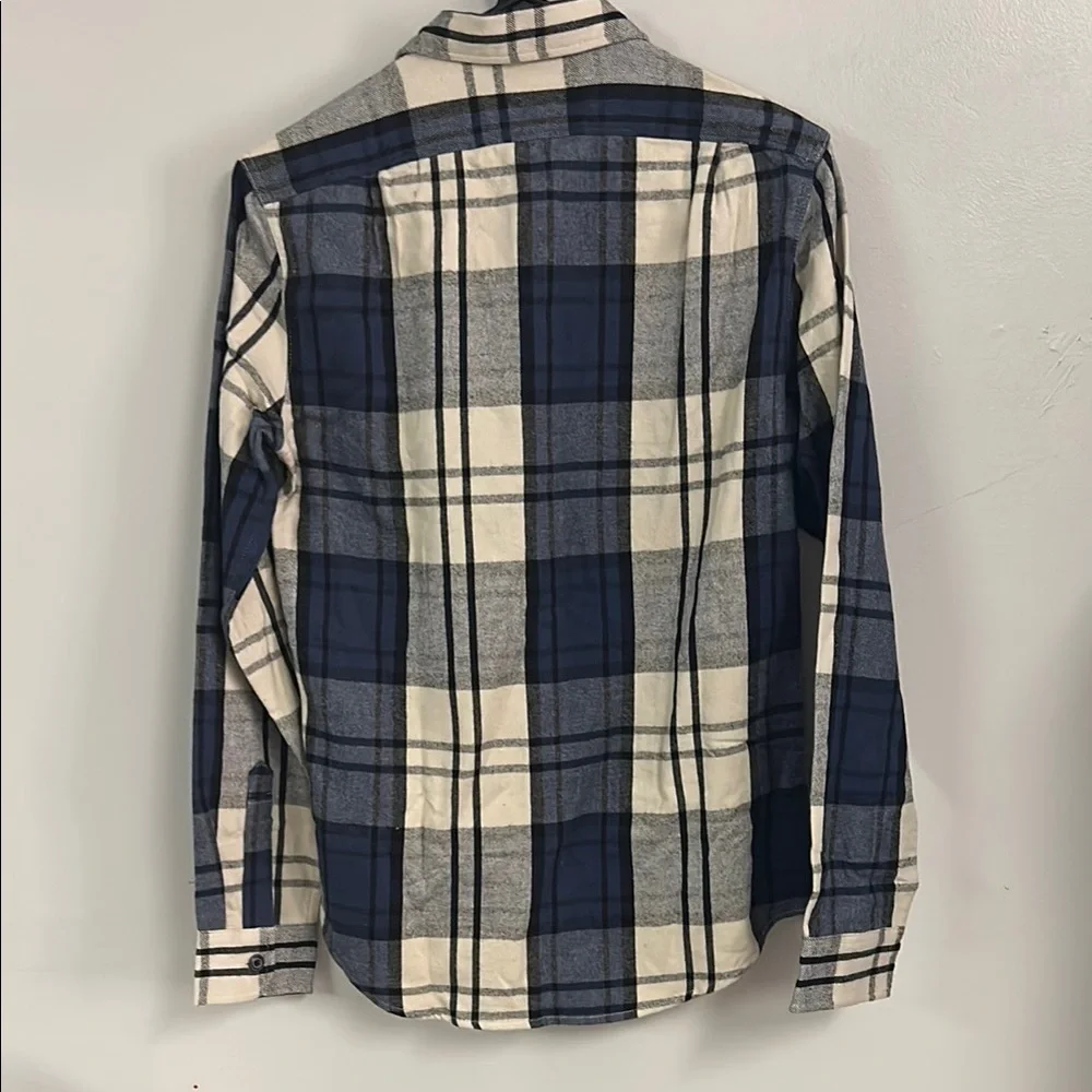 J. Crew Blue and White Casual Button Down Shirt